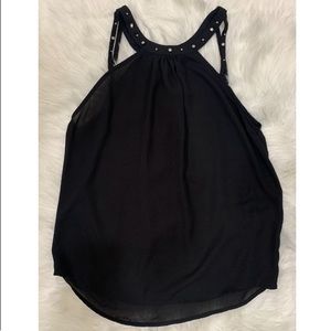 3/$15 Black sheer halter tank top